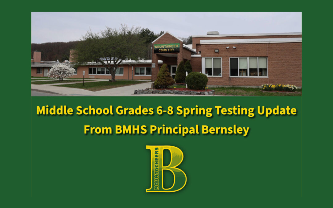 Middle School Spring Testing Announcement