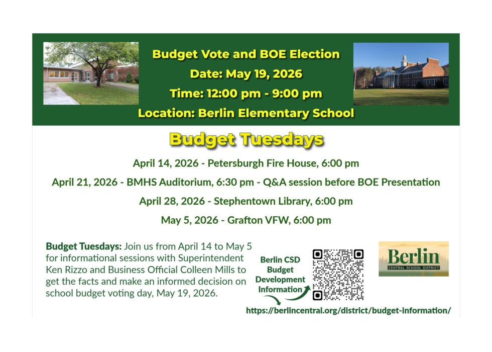 Superintendent Announces 'Budget Tuesdays' | Berlin Central School District
