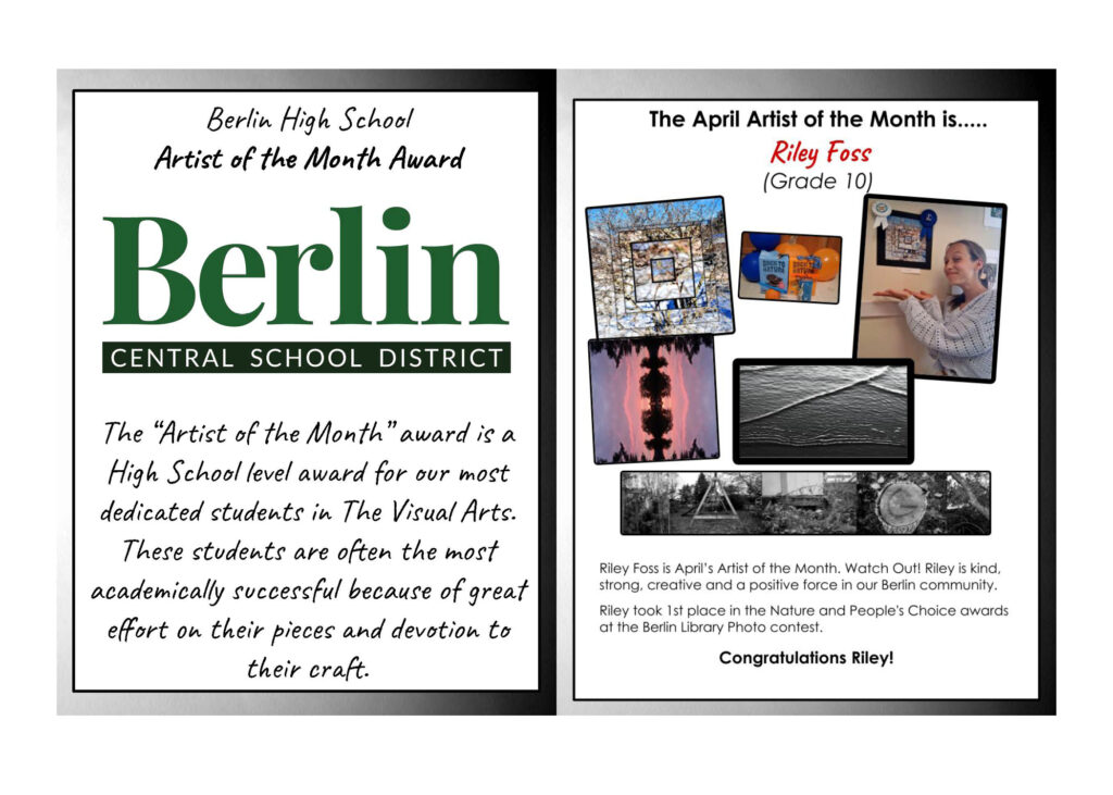 Berlin High School’s Artist of the Month for April 2026