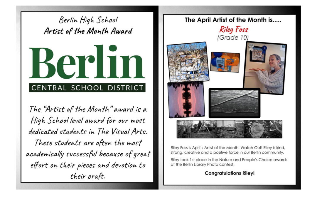 Berlin High School’s Artist of the Month for April 2026