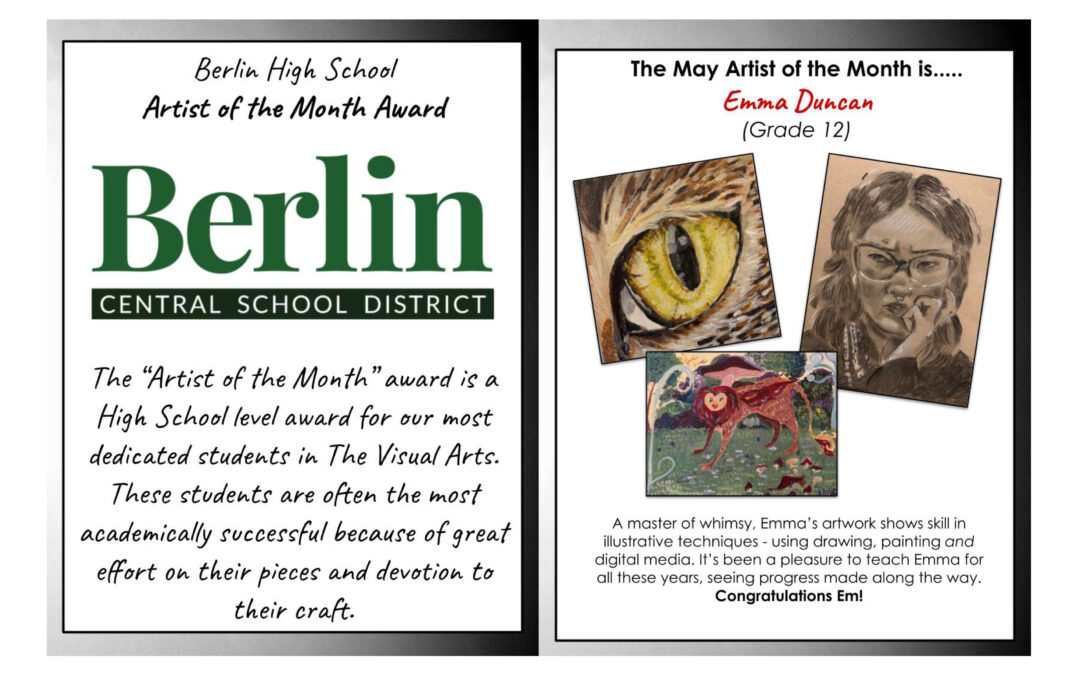 Berlin High School’s Artist of the Month for May 2026
