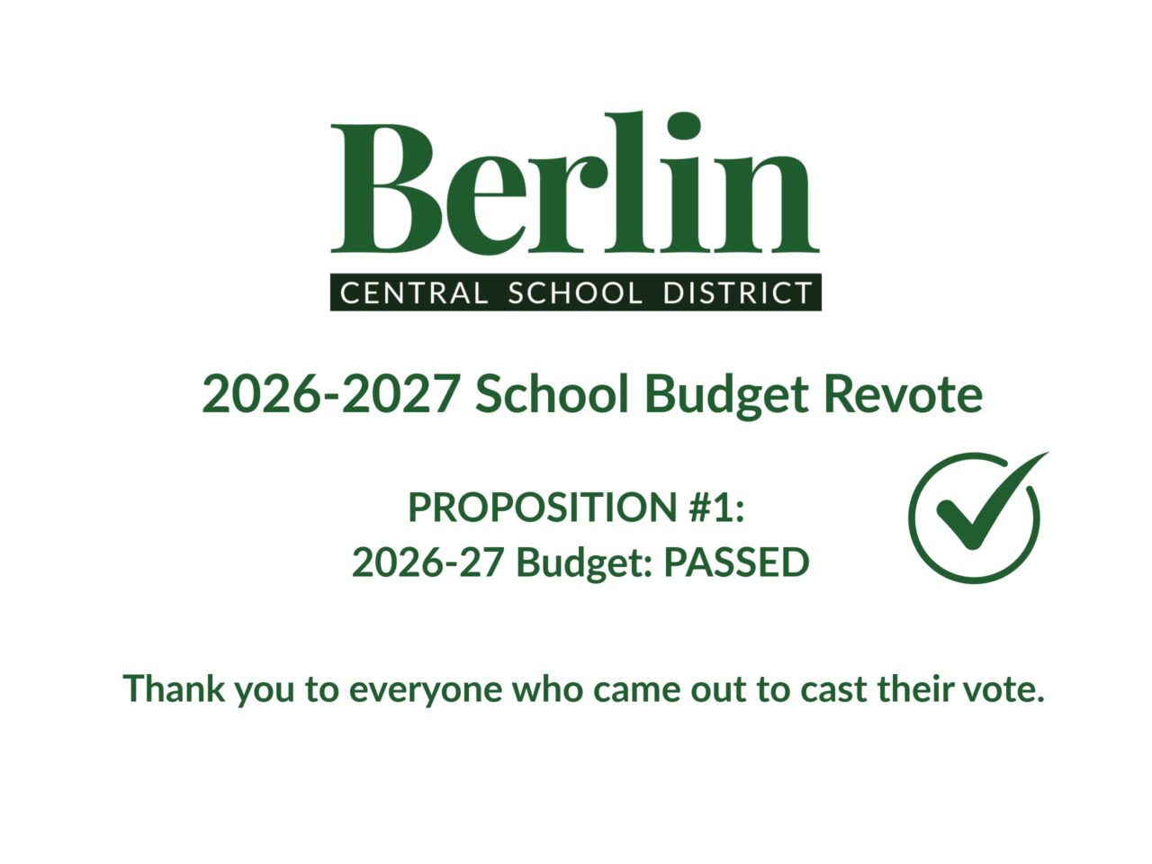 Budget Information | Berlin Central School District