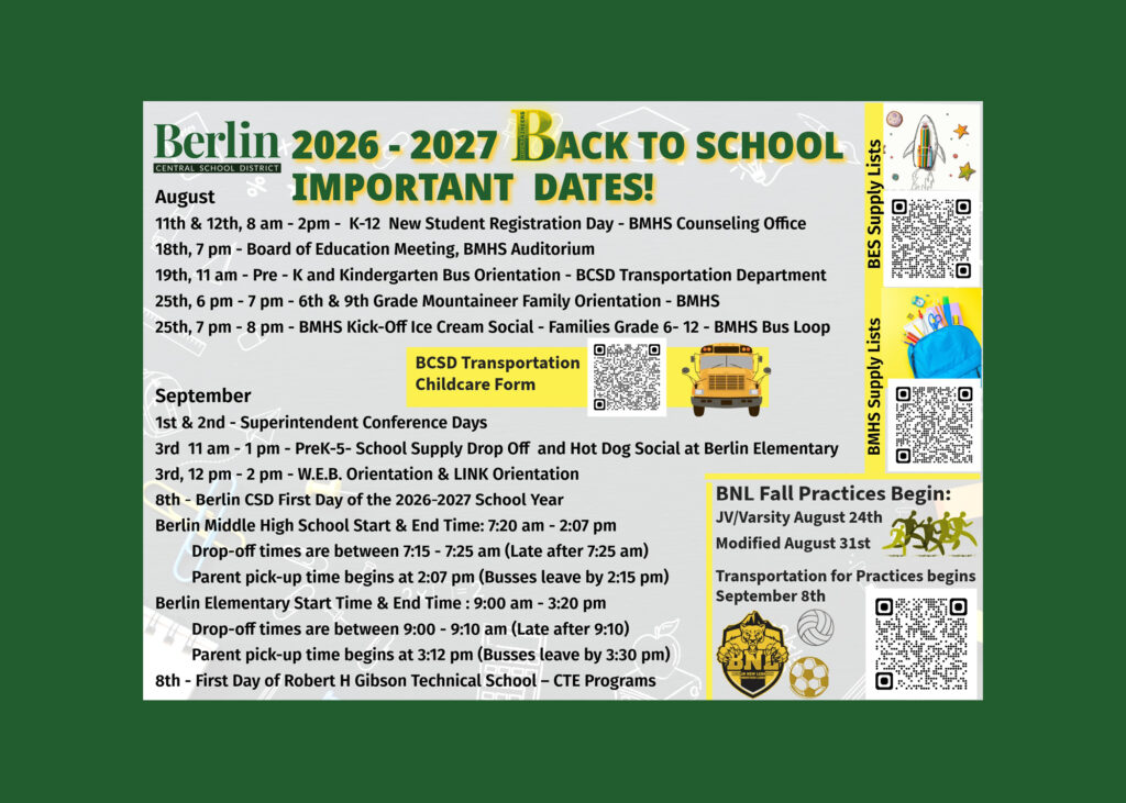 Important Back to School Dates