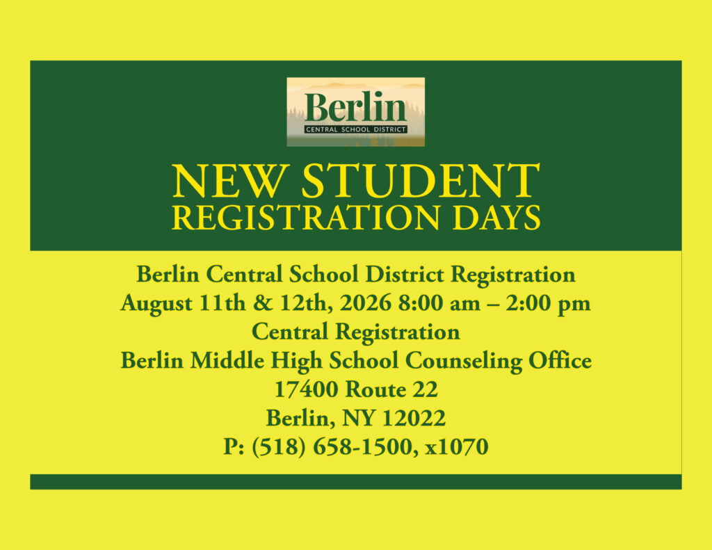 New Student Registration Days 8/11 & 8/12