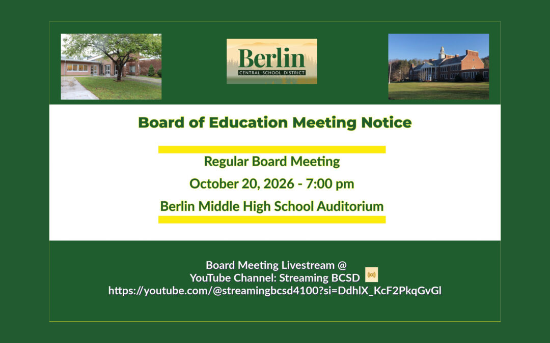 Board of Education October Meeting Notice